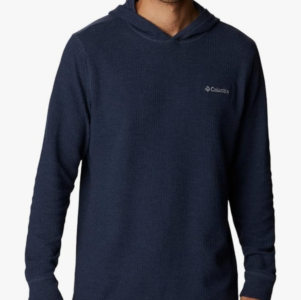 Columbia, Men's Medium, Blue Heather Waffle Hoodie